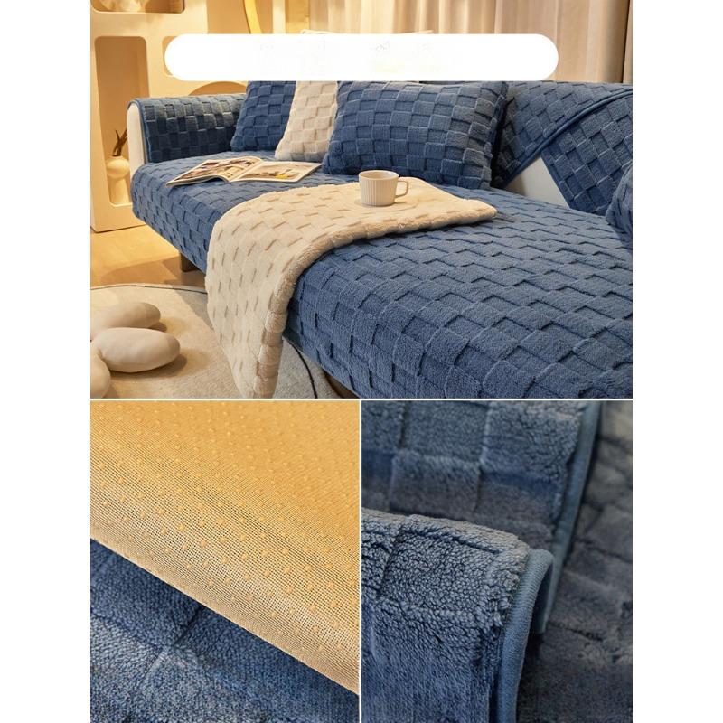 Sofa Cushion Short Plush Three Concubine Four Seasons Universal Non-Slip Seat Cover Cover Cover Cloth