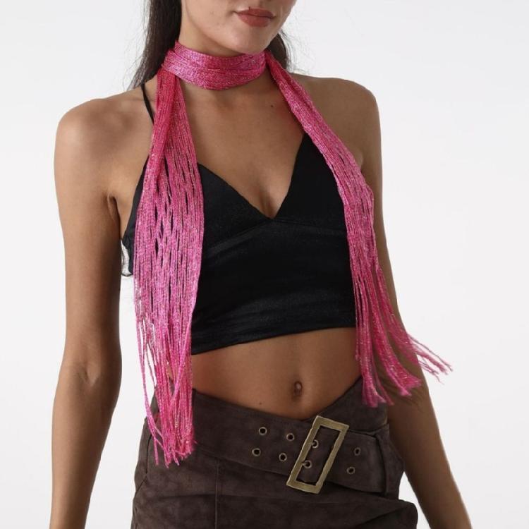Women Skinny Scarf Thin Choker Knit Belt Stripe Long Tie Scarf Bag Handle Wrap
