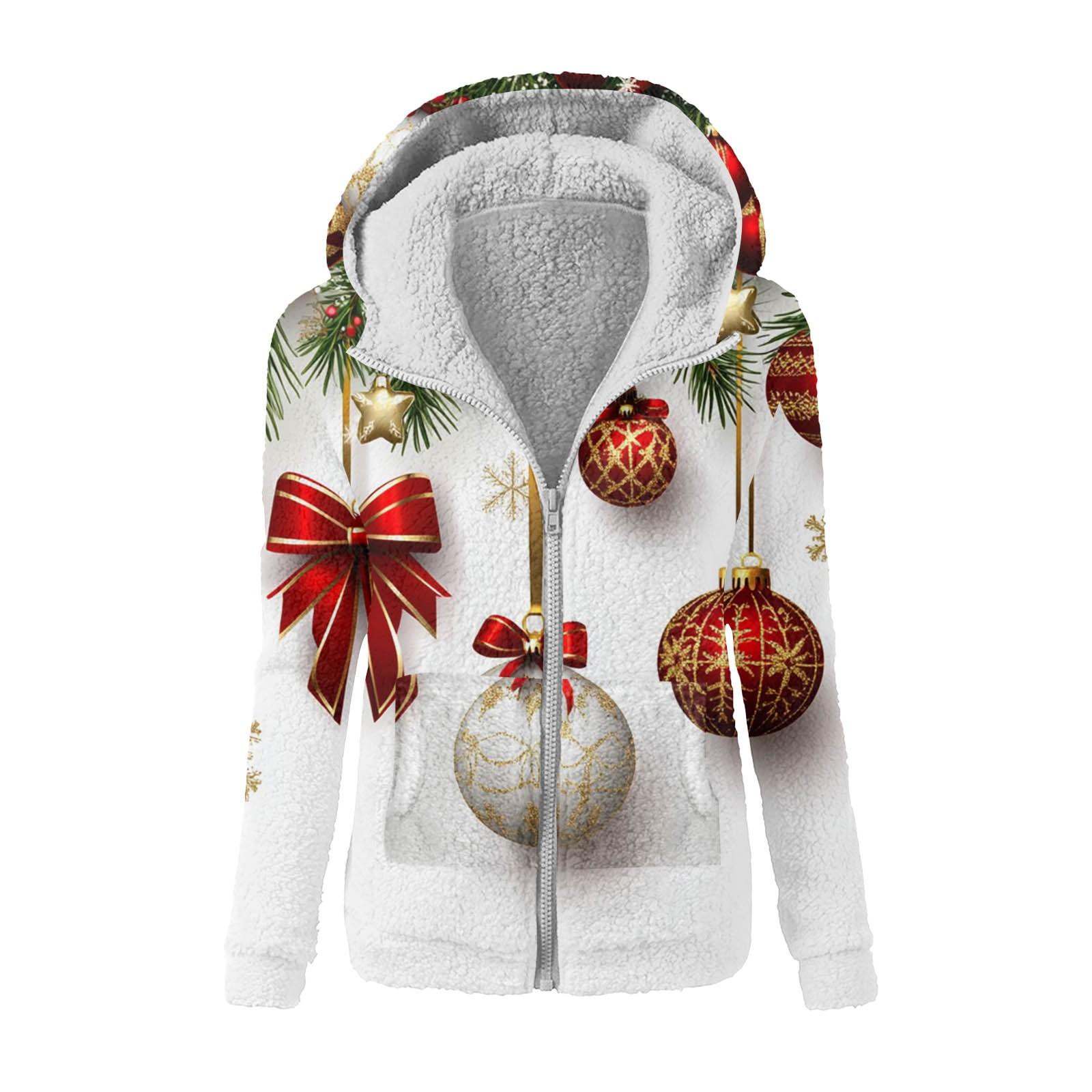 

Женская модная толстовка с принтом, свободная плюшевая куртка с капюшоном на молнии XL белый
