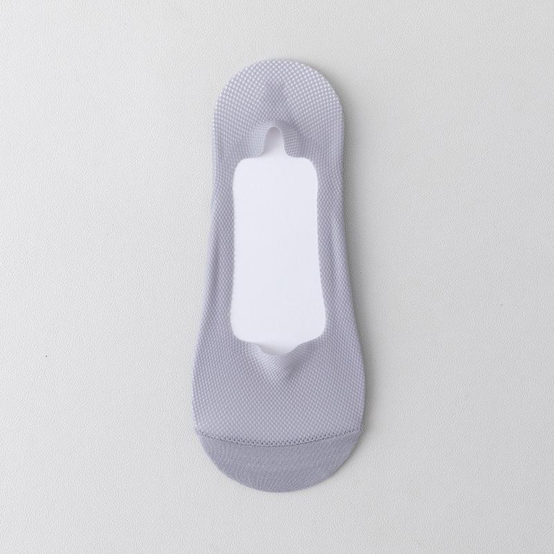 Damen Sommer Dünne Baumwolle Unten Flacher Mund Unsichtbar Rutschfest Nicht Fallend mit Eis Seide Bootssocken