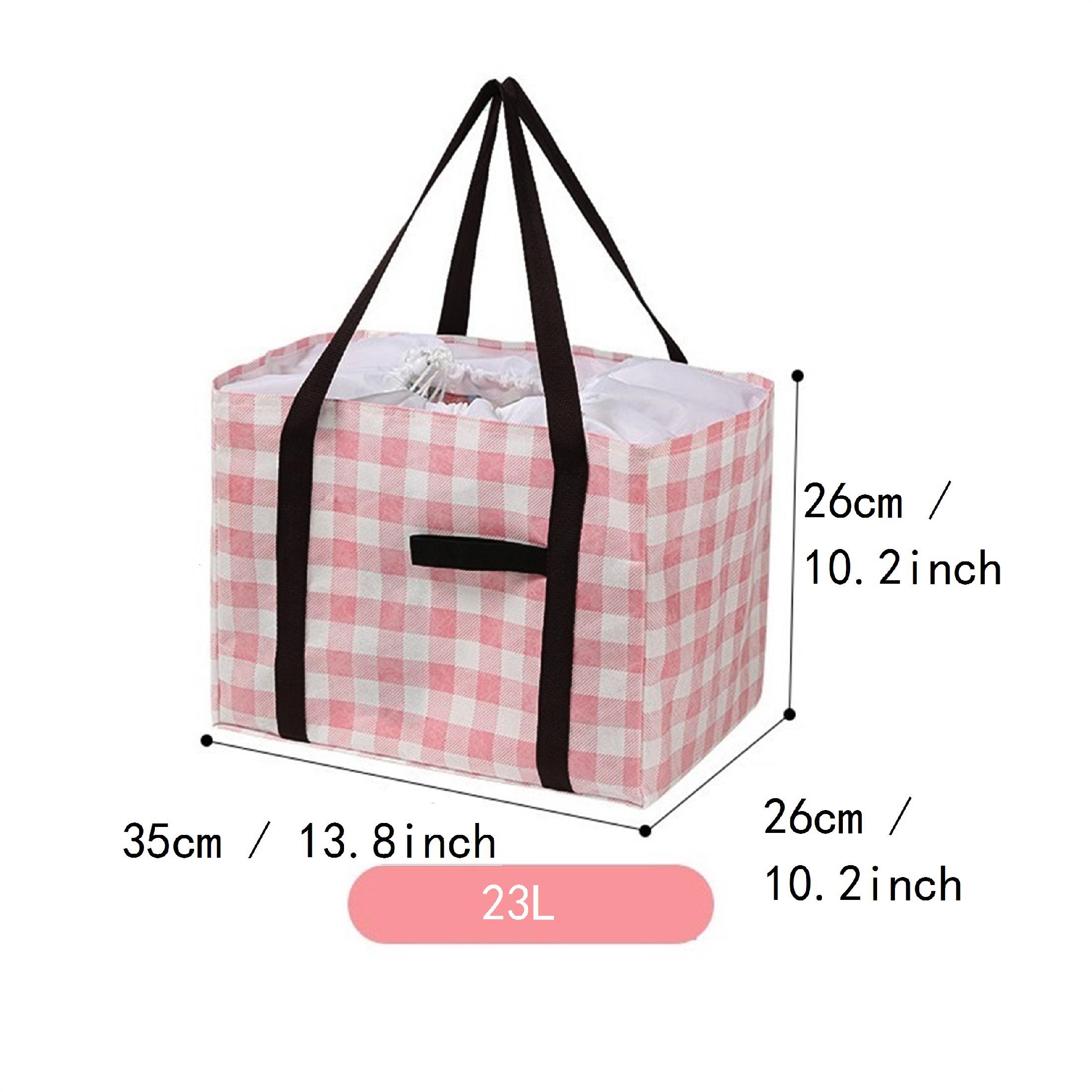 

Outdoor Portable Checkered Picnic Bag Thickened Insulated Handbagstudent Spring Outing Travel Camping Large Capacity