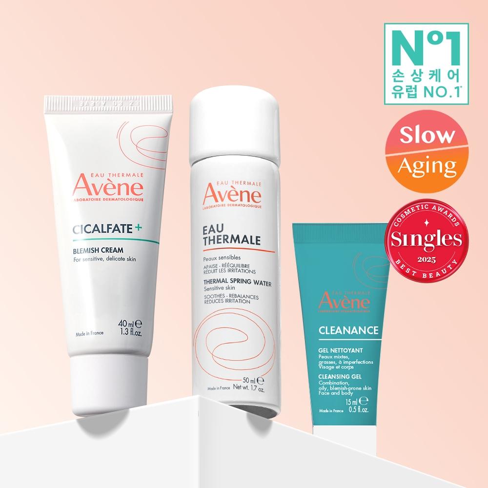 Avene [damage Marks Repair] Avene Cicalpart Plus Blemish Cream 40ml Project  + Eau Thermalle 50ml+cleanance Cleansing Gel 15m