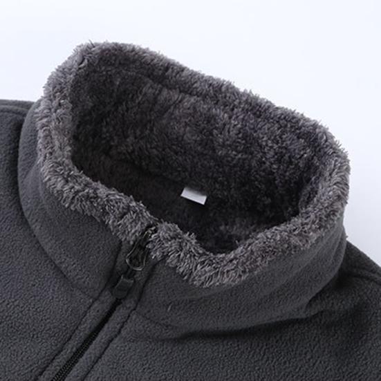Men Winter Vest Sleeveless Stand Collar Solid Color Fleece Thick Keep Warm Plus Size Neck Protection Winter Waistcoat for Daily Wear