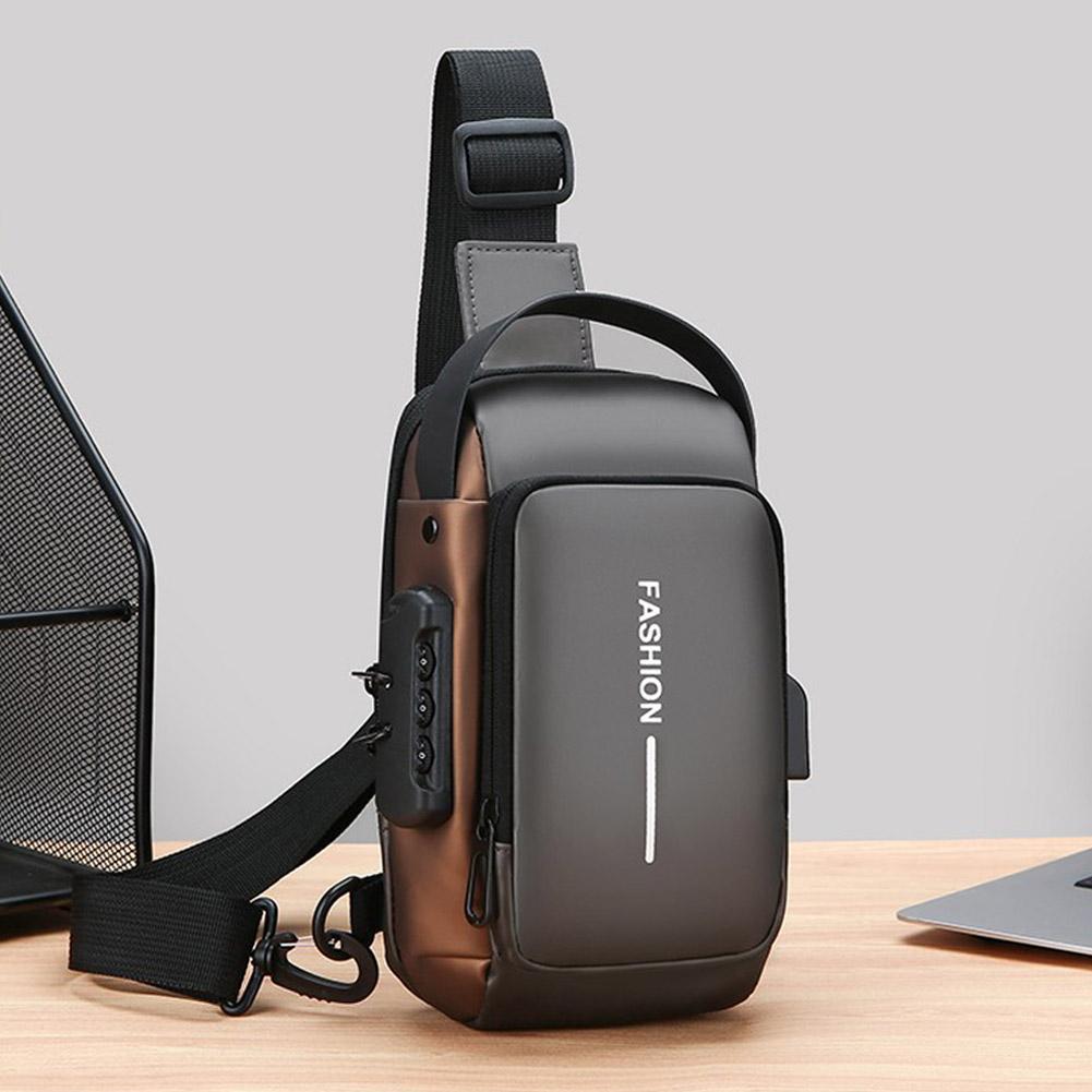 Fashion Business Men's Crossbody Bag Anti Theft Chest Bag Shoulder Bags USB Charging Travel Shoulder Bag for Man