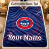 Koc FlanelowyChicago Cubs Personalizowany Tekst z Imieniem Miękki Ciepły Koc Rzutowy Wystrój Domu Prezent