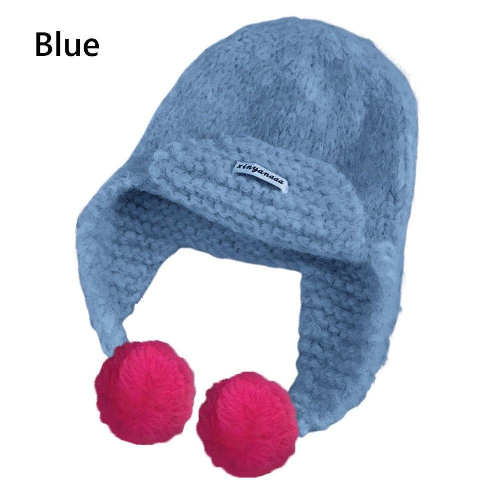 Warm Knitted Cap Polyester Earmuffs Hat High Quality Pullover Hat  Running Hiking