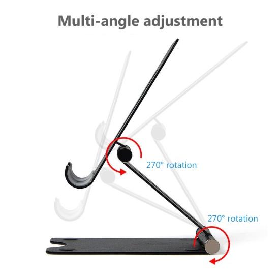 Universal Double Folding Cell Phone Tablet Adjustable Desk Holder Stand Bracket