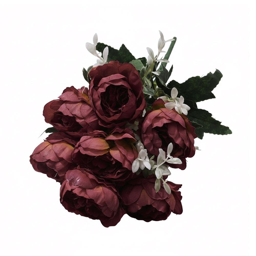 7 Heads Peony Artificial Flowers Multicolor Floral Arrangement Fake Peony Silk Petals Photo Props Simulation Peonies Bouquet