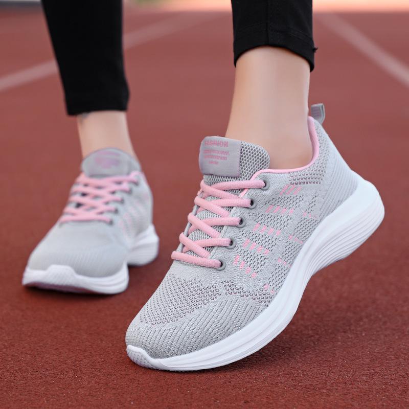 Quanzhou Women's Mesh Breathable Sneakers - Soft Sole Casual Travel & Running Shoes for Military Training Students
