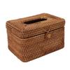 Rectangular Rattan Tissue Box Cover Rattan Woven Tissue Box Holder for Bathroom Organizer Countertop Bedroom Living