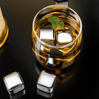 304 Edelstahl Eiswürfel, Schnellgefrorene Eiskörner, Haushalt Eisen Metall Gefrorene Kugeln, Whisky Steineiswürfel