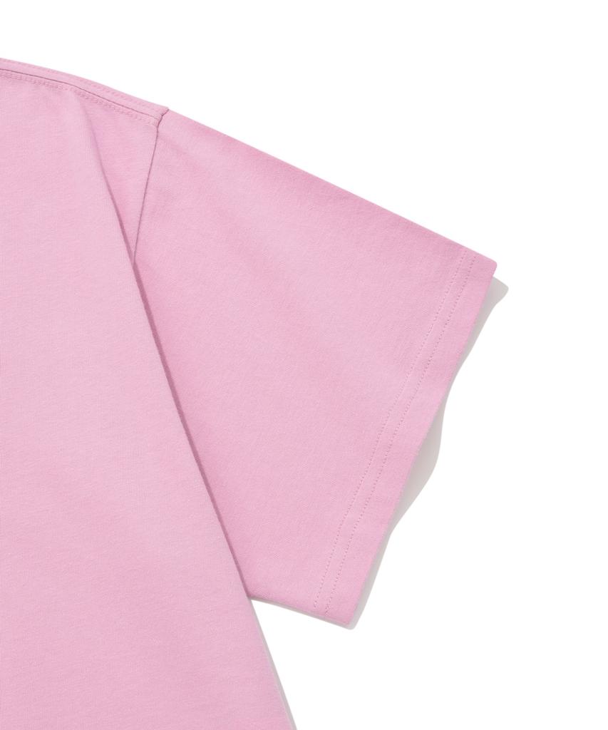 COVERNAT WOMAN Crop C Logo Over T-Shirt Pink