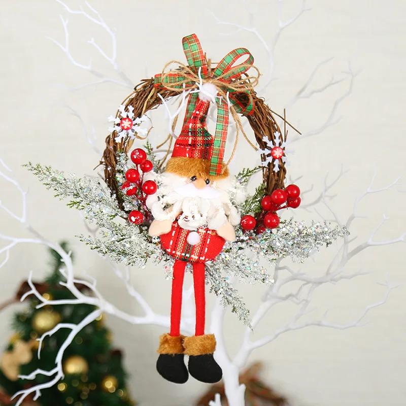 Ghirlanda di Natale Rami morti artificiali Ghirlande Appese Ghirlanda di foglie floreali per Capodanno Ornamenti di decorazione natalizia Navidad