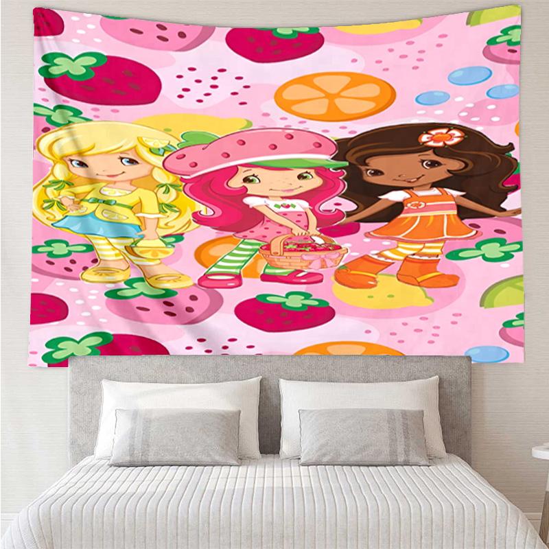 Straw-berry Sweet Moment Quick-Dry Tapestry Hanging for Bedroom,Livingroom, Playroom,Decor Art Room Wall Tapestry Holiday and Birthday Gifts