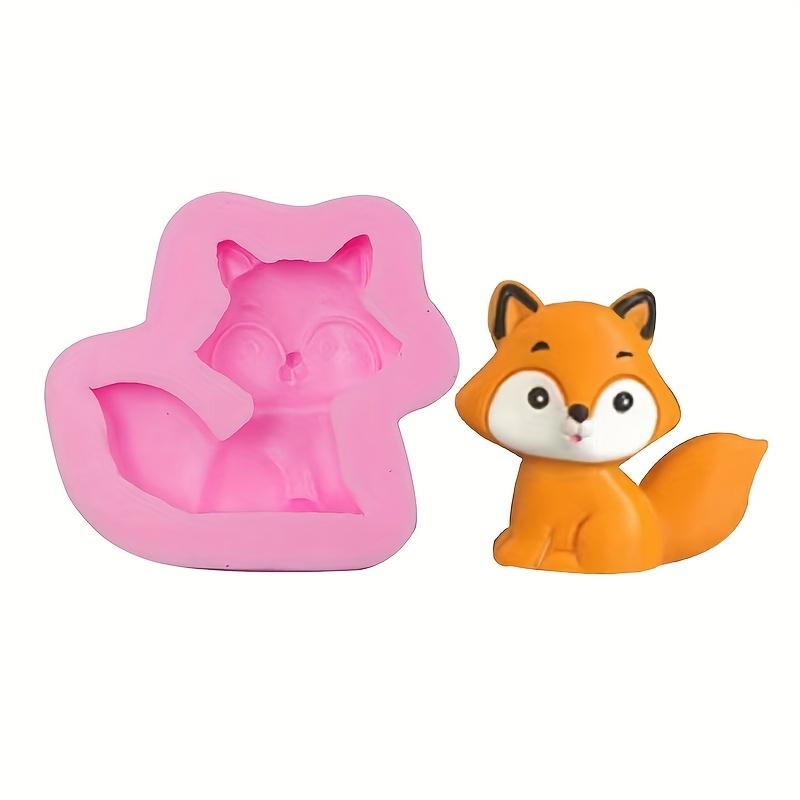 1 Piece Silicone Cake Mold Animal Series Chocolate Flip Candy Cartoon Cute Fox Animal Mold Baking Drip Glue