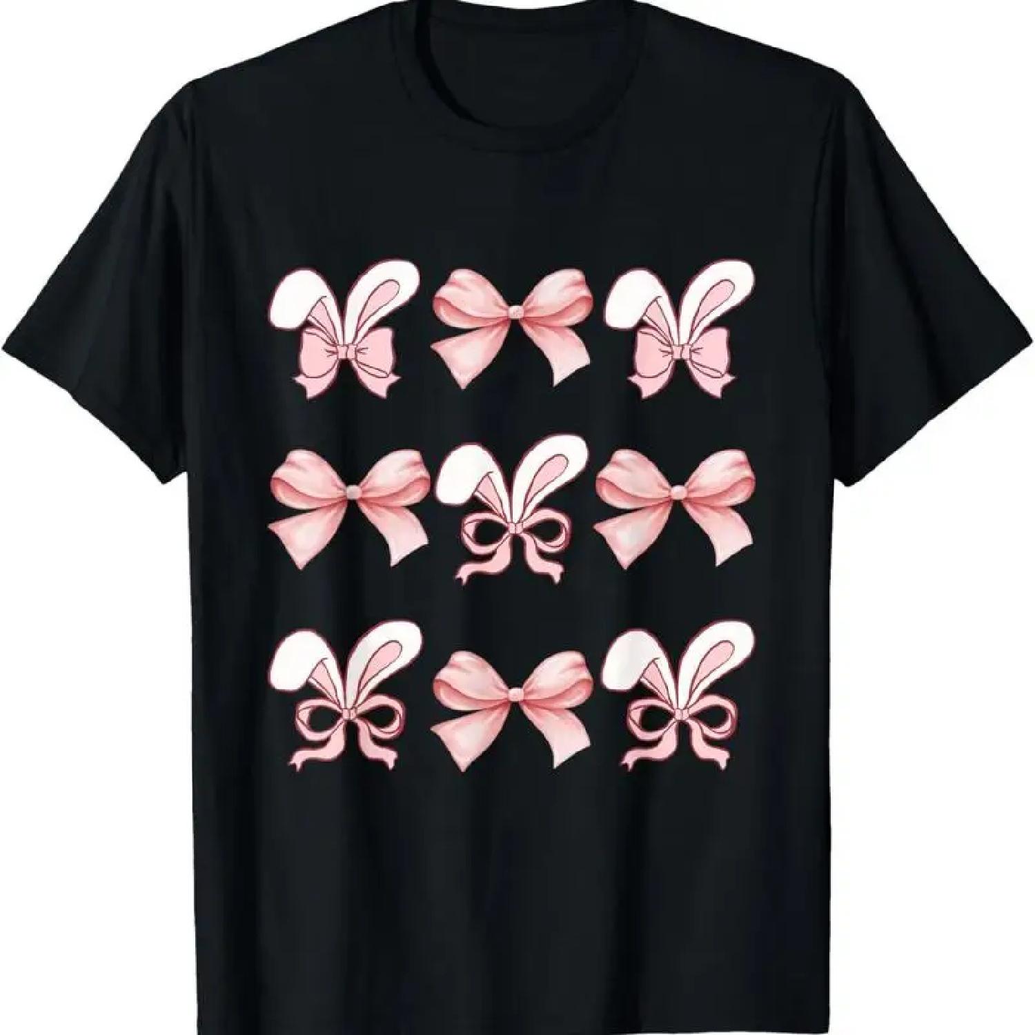Cute Easter Bunny Face Coquette Bow Day T Shirt XXXXXL разноцветный