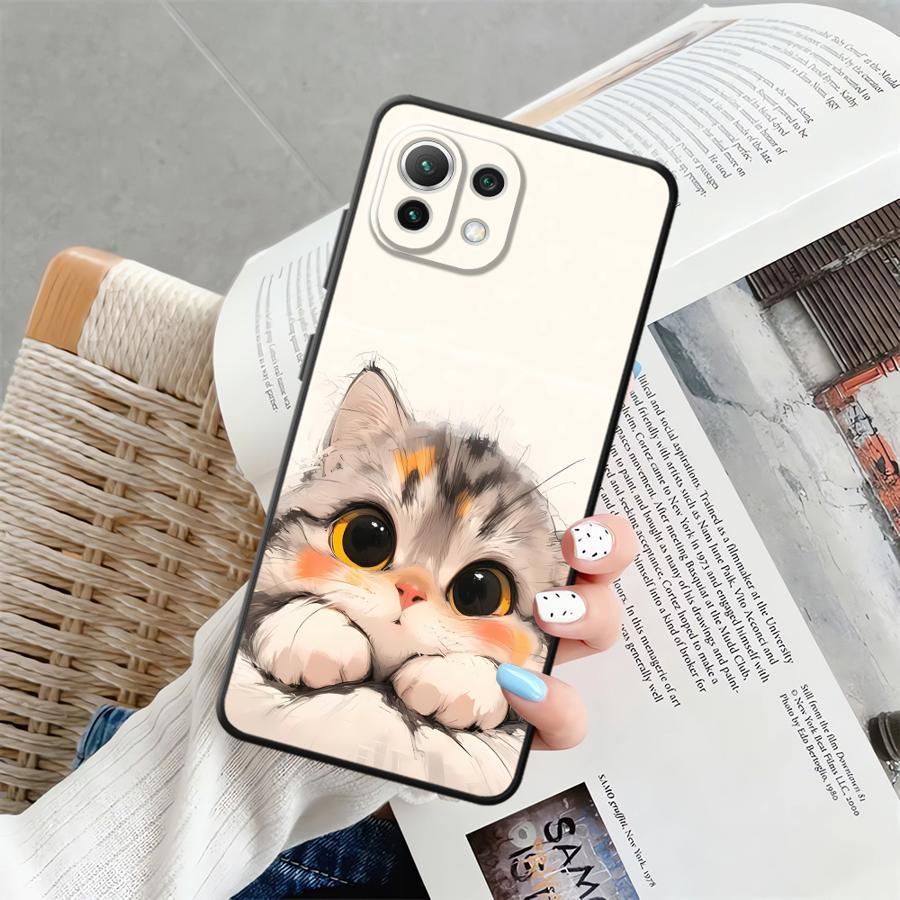 Case for Xiaomi Mi 13 Lite 14 11 12X 12T Pro 11T 12 10T Funda Phone Cover Cartoon Cat