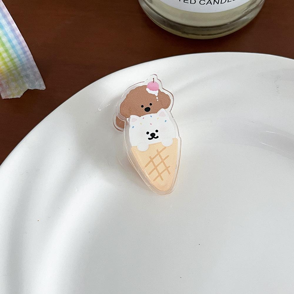 Cute Cat Acrylic Clip Sealing Long Tail Binder Clip Scrapbook Note Paper Clips for Student Kawaii Stationery Gift