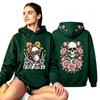 Fashion Vintage Women's Hoodie Skull Flower Printing Loose Fashion Pullover Autumn Clothing Casual Clothes Men Women Tops Sweatshirts