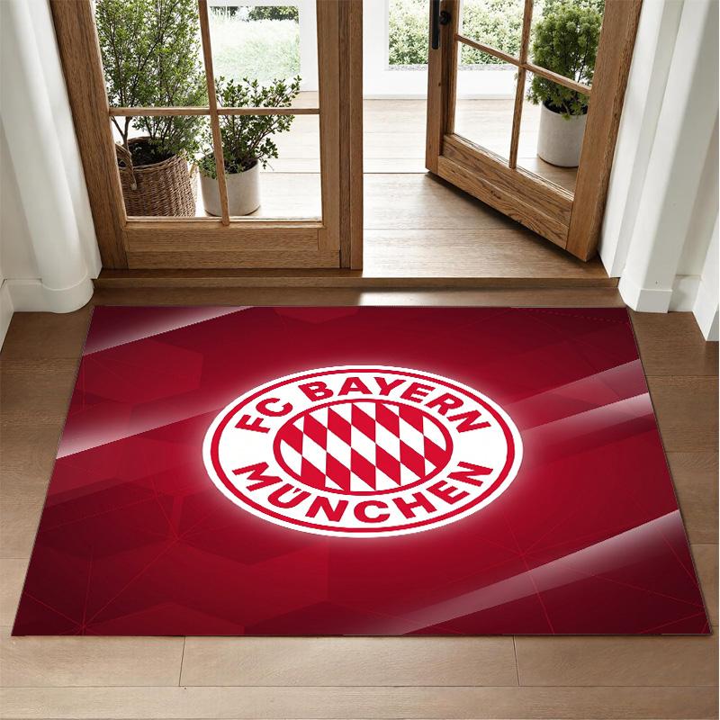 Bayern Munich Design Crystal Velvet Rug Soft Decorative Mat for Bedroom Entrance