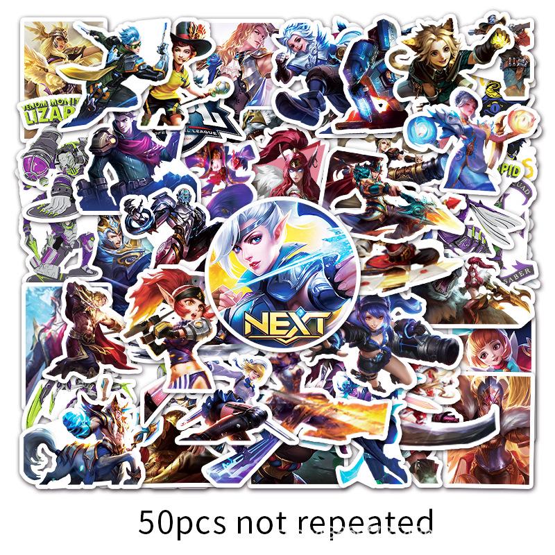 50PCS Endless Duel Cartoon Game Stickers for Suitcase, Laptop, Car, Refrigerator, Guitar