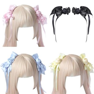 Y2k 90er Ästhetik Harajuku Schleife Haarnadel für Frau Süßer Pferdeschwanz Haarclip