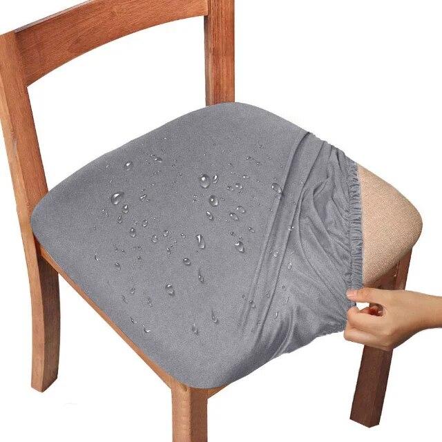 Waterproof Chair Seat Cover Solid Elastic Chair Cushion Cover Anti-dust Chair Protector Dining Room Spandex Armchair Slipcover