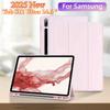 Tablethoes Voor Samsung Galaxy Tab S11 S10 S9 S8 Ultra S7 S6 Llte A9 A11 + FE Plus 11 13.1 Funda Officiële Vloeibare Siliconen Hoes