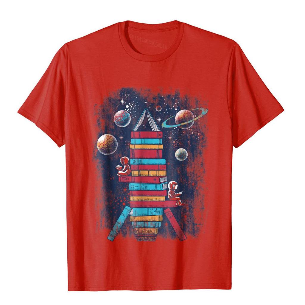 Shirt.Woot Reading Rocket Ship T-Shirt Tops Shirts Company Gift Cotton Men Top T-Shirts 3D Style