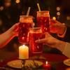 Upgraded Color Changing Christmas Cup,Cute Color Changing Glass Cup With Leakproof Lid Glass Straw And Straw Lid Xmas Gift