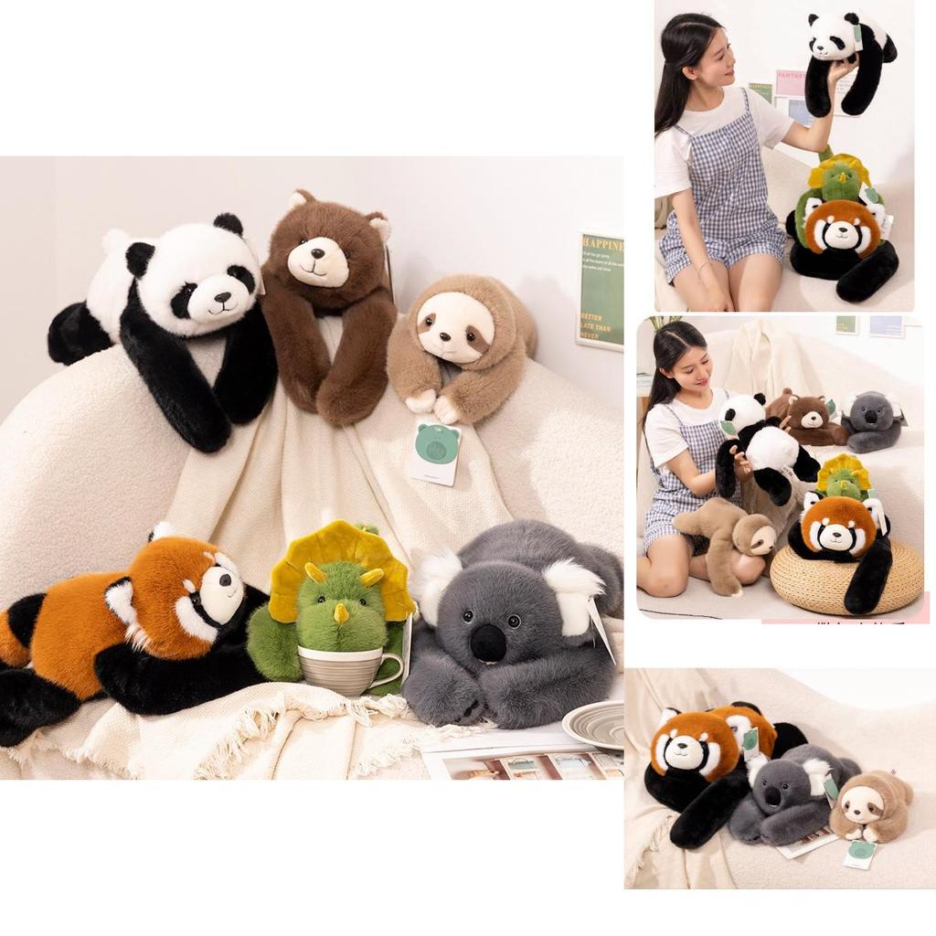 Adorable Plush Panda Raccoon Koala Sloth Doll Ideal For Kids Soft Cuddle Pillow