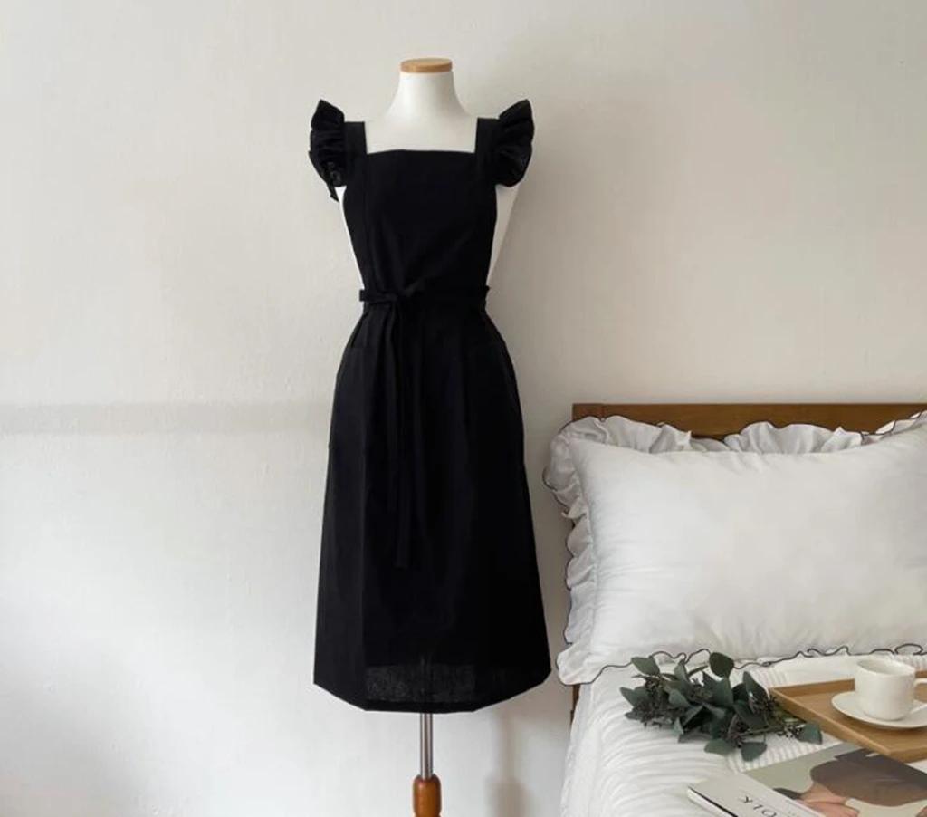 Nordic Simple Florist Apron Cotton Linen Gardening Coffee Shops Kitchen Aprons For Cooking Baking Restaurant Apron Pinafore