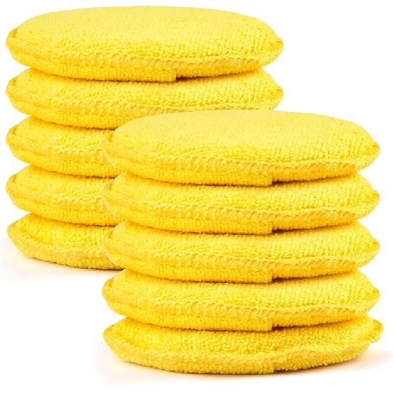 10 Pack Wax Applicator Pads, Microfiber Applicator Pad With Finger Pocket, Foam Car Wax Applicator Pad For Car Cleaning And Polishing (Blue) жёлтый