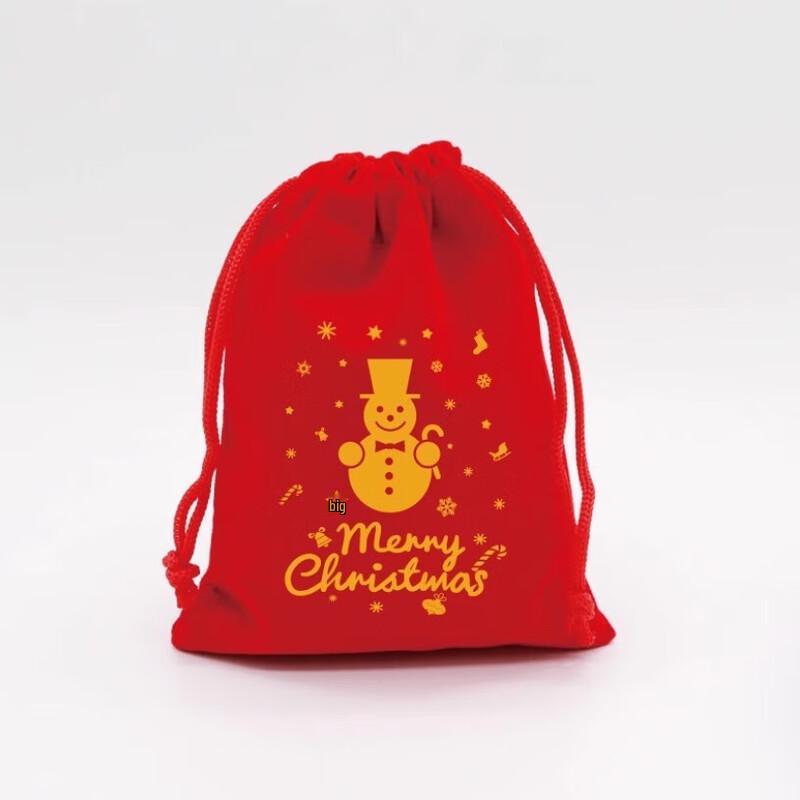Christmas Red Velvet Drawstring Gift Bags