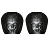 2Pcs Black Car Seat Cover Scary Face Printing Car Headrest Protector Car Headrest Cover  Halloween