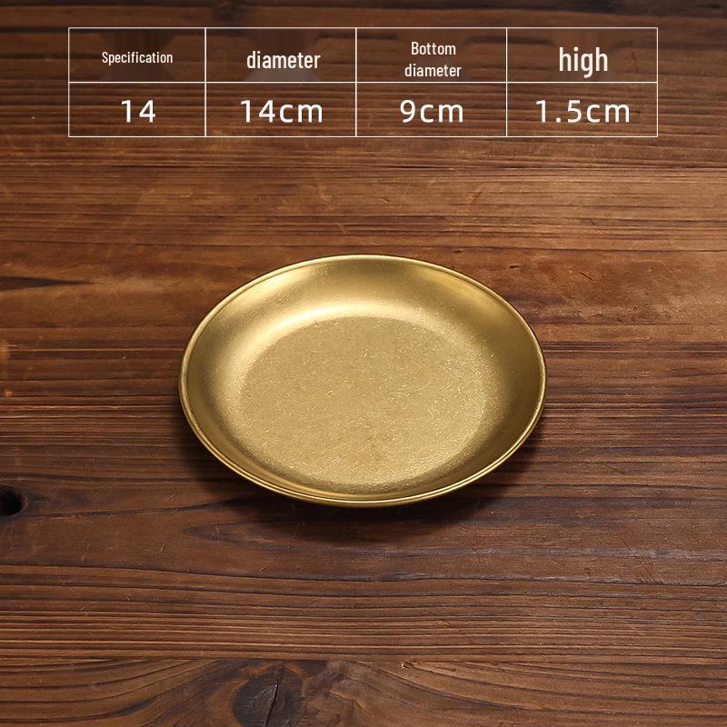 Retro Gold Stainless Steel Tableware Set: Rectangular Plate, Seasoning Dish, Bowl, Water Cup, Chopsticks, Spoon.