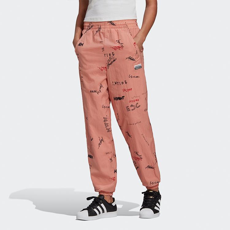 Adidas Originals Trefoil Letter Loose Woven Sports Pants Women pants Pink GD3043