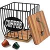 Fashionable Elegant Sturdy Coffee Storage Basket Solution Opening for Efficient Organization of Coffee Supplies