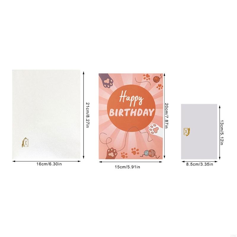 Animal Bunting Birthday Card Handmade Birthday Greeting Card with Envelope For Friend Family Kid Adult J0MC