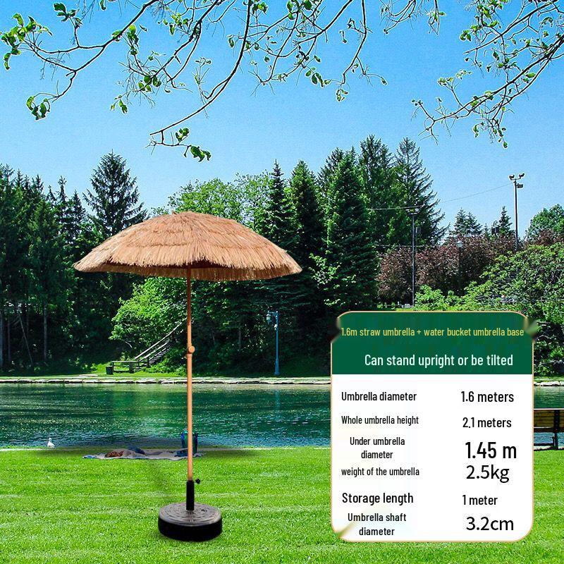 Imitation Thatch Outdoor Sunshade Umbrella - Garden, Courtyard, and Photography Decor Prop