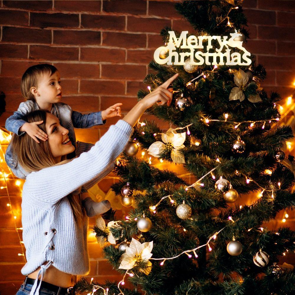 Three-dimensional Christmas Decoration Items Waterproof New Year Merry Christmas Letter Lights Perfect RED Panel