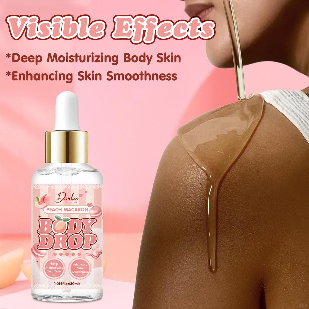 Body Oil-Deep Moisturizing Body Skin With Peach Macaron & Coconut Oil-Enhancing Skin Smoothness-Suitable for All Hair Types, 30ml
