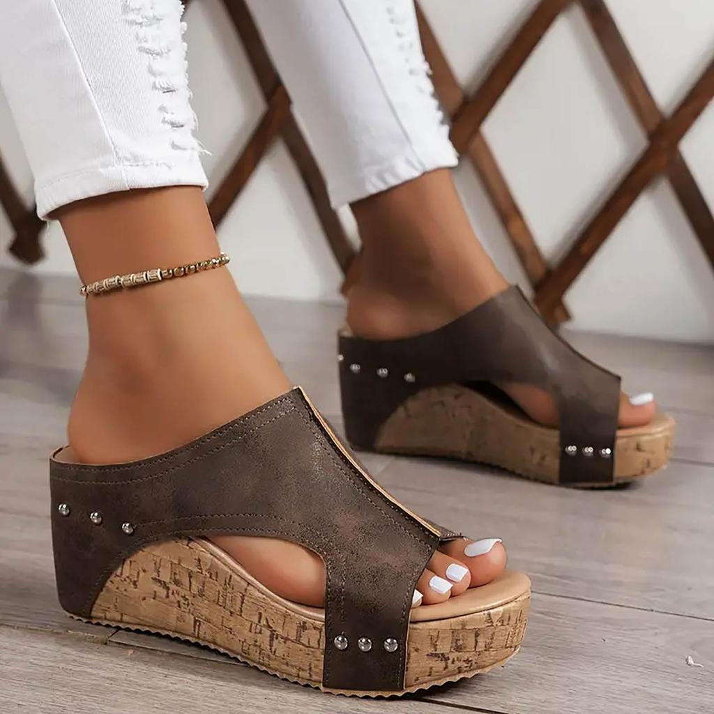 Klobige Absätze Sandalen für Damen Keilsandalen für Damen Plateau-Keilsandalen Sandalen mit offenen Zehen für Damen Chaussure Femme