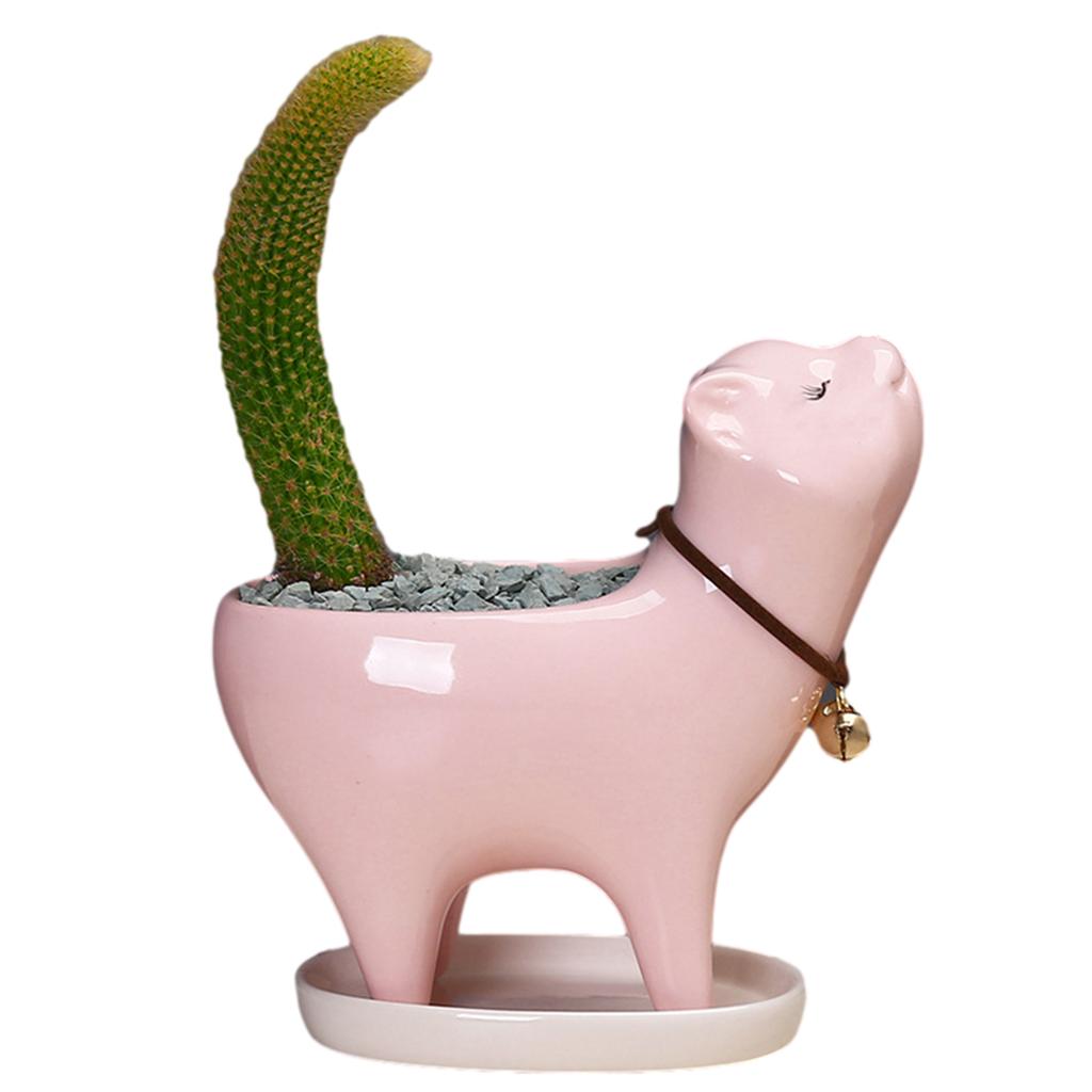 Ceramic Flower Pot Cartoon Animal Plant Flowerpot Balcony Desktop Decorations Cactus Succulent Planter Cute Cat Flowerpot