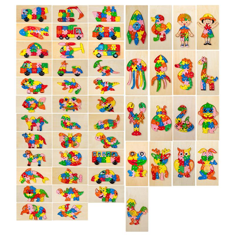 Kinder Pädagogisches Holztier Digitales 3D-Puzzle Lernspielzeug für die frühe Bildung