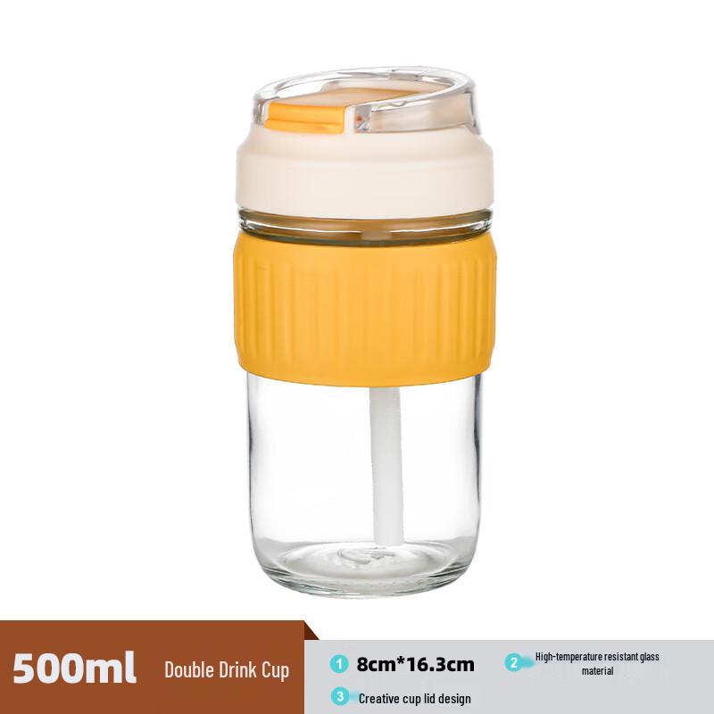 Elegant Glass Dual-Use Straw Cup