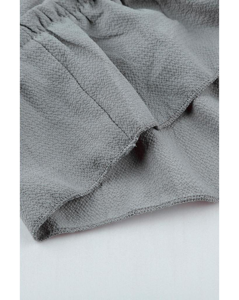 Azura Exchange V Neck Long Sleeve Ruffle Tiered Mini Dress