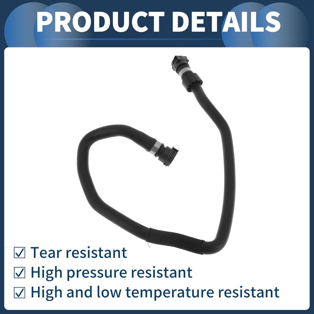 Radiator Hose Engine Coolant Water Hose No.17127580963 for BMW 640i 2012-2017 for BMW 740i 2011-2014 Rubber Black Good Sealing
