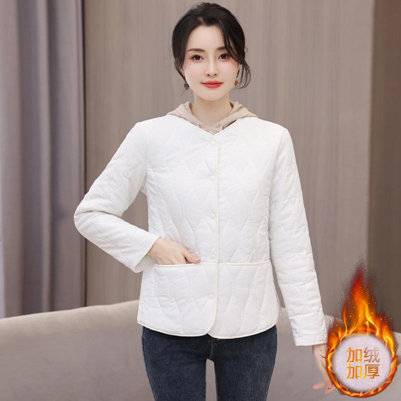 Light and Thin Cotton-padded Clothes Liner, Autumn and Winter New Cotton Clothes Women's Fashion Inner with Short Velvet Women's Coat