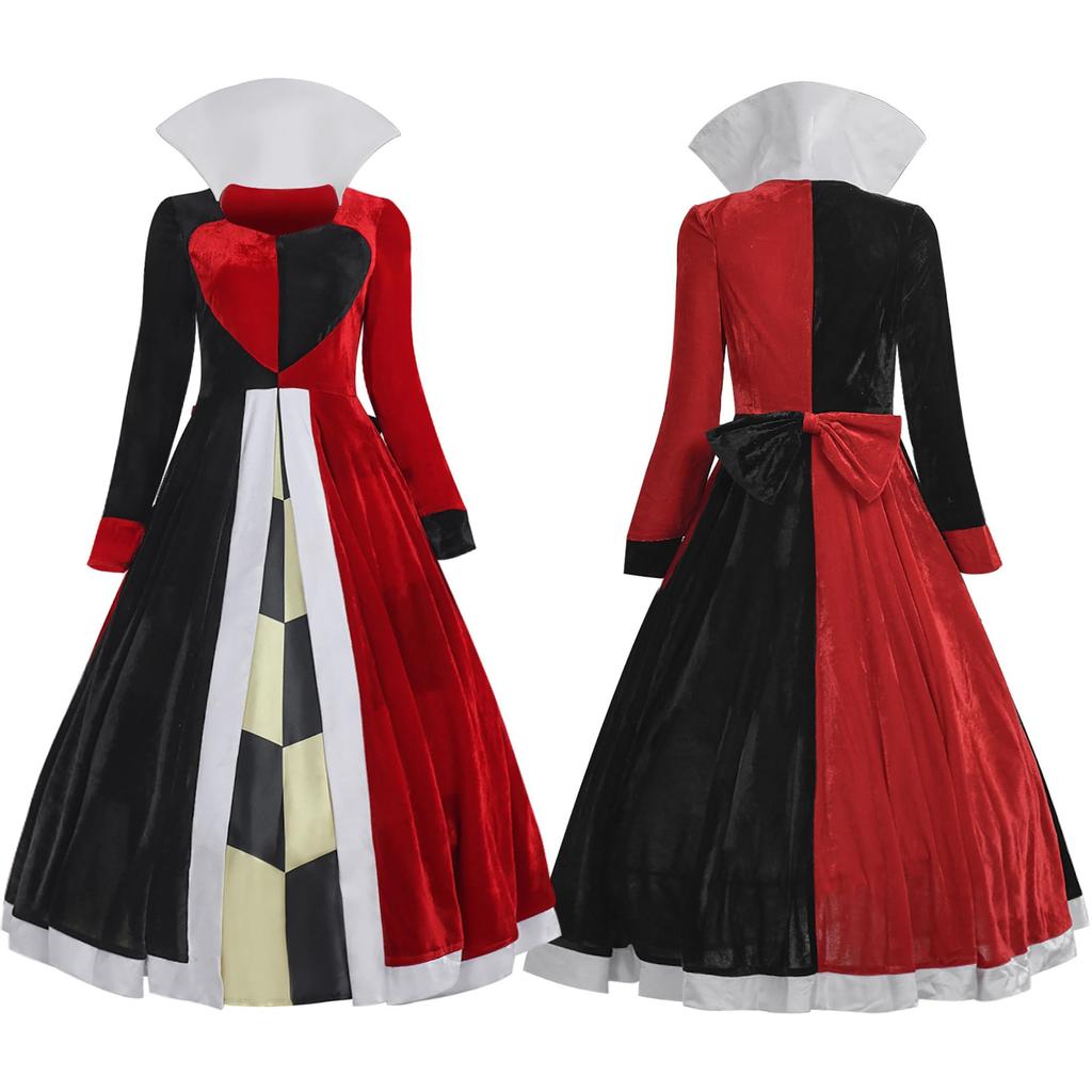 Midoriya Queen of Hearts Alice in Wonderland Dress, Cosplay Costume, Performance Outfit, Halloween, Christmas Costume (Small)